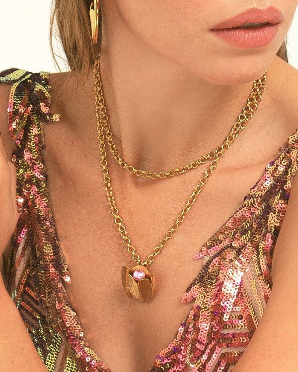 Tulip Cicely Double Chain Necklace Midi
